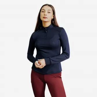 Decathlon Bluza Polo 500 echitatie Bleumarin Dama, 38