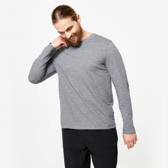 Decathlon Bluza Regular 100 Fitness Gri Barbati, 3XL