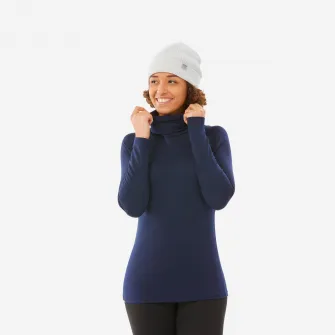 Decathlon Bluza termica calduroasa si respiranta schi guler rulat BL 500 Bleumarin Dama, S