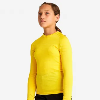 Decathlon Bluza termica Fotbal Keepdry 500 Galben Copii, 8-9 Ani