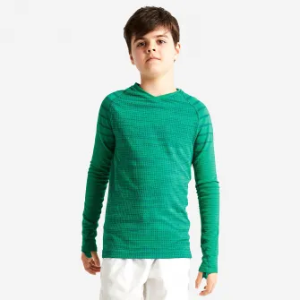 Decathlon Bluza termica Fotbal Keepdry 500 Verde Copii, 8-9 Ani