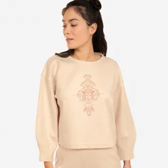 Decathlon Bluza YOGA usoara Bej Dama, 2XL