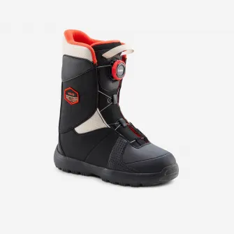 Decathlon Bootsi snowboard Indy 500 S cu strangere rapida Negru si rosu Copii, 38