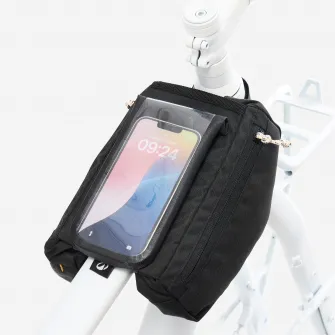 Decathlon Borseta cadru bicicleta smartphone 2x1L, ACTV 100 Negru, Marime unica