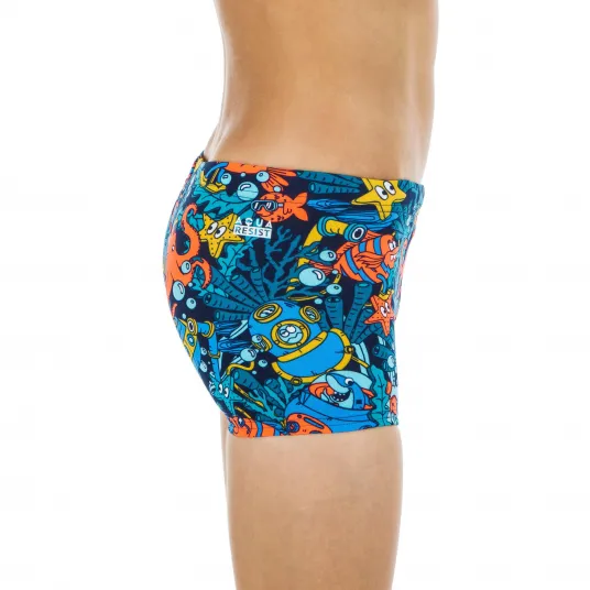 Decathlon Boxeri de inot 500 Fitib Albastru Baieti, 7-8 Ani