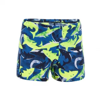 Decathlon Boxeri de inot 500 Fitib Shark Negru Albastru Baieti, 5-6 Ani