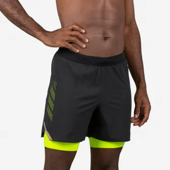 Decathlon Boxeri scurti inot 500 Fiti Negru-Galben-Bej Barbati, 48