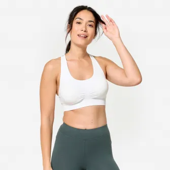 Decathlon Bustiera bretele incrucisate sustinere redusa Alb Dama, M