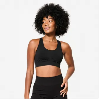 Decathlon Bustiera bretele incrucisate sustinere redusa Negru Dama, XL