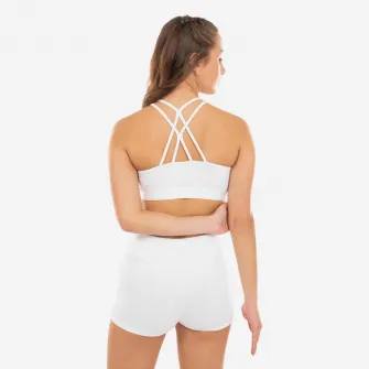Decathlon Bustiera cu betele subtiri Dans modern Alb Fete, 10-11 Ani