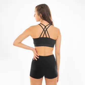 Decathlon Bustiera cu betele subtiri Dans modern Negru Fete, 7-8 Ani