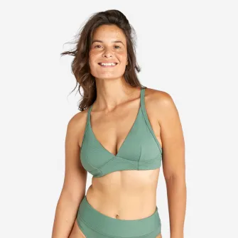 Decathlon Bustiera de baie texturata Bea Kaki Dama, EU:75B  FR:90B