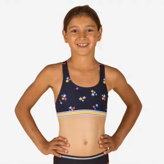 Decathlon Bustiera inot Vega Lily Bleumarin Fete, 8-9 Ani