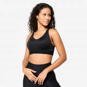 Decathlon Bustiera reglabila cu bureti sustinere mare Negru Dama, M