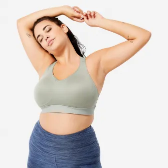 Decathlon Bustiera reglabila cu bureti sustinere mare Verde salcie Dama, XL