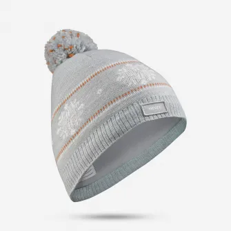 Decathlon Caciula schi Fulgi de zapada Jacquard Gri Copii, S 53-56cm