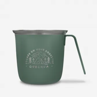 Decathlon Cana 500 otel inoxidabil pentru camping si drumetie 0,3L Verde, Marime unica
