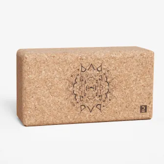 Decathlon Caramida din pluta Yoga cu imprimeu Mandala, Marime unica