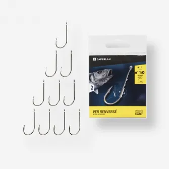 Decathlon Carlige Hook Sea Worm Eye x10 pescuit marin, 1/0