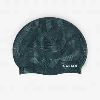 Decathlon Casca de inot silicon Marime universala Geol Negru-Verde, universala