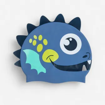 Decathlon Casca de Inot Silicon Marime universala Imprimeu Dragon Albastru-Galben, universala