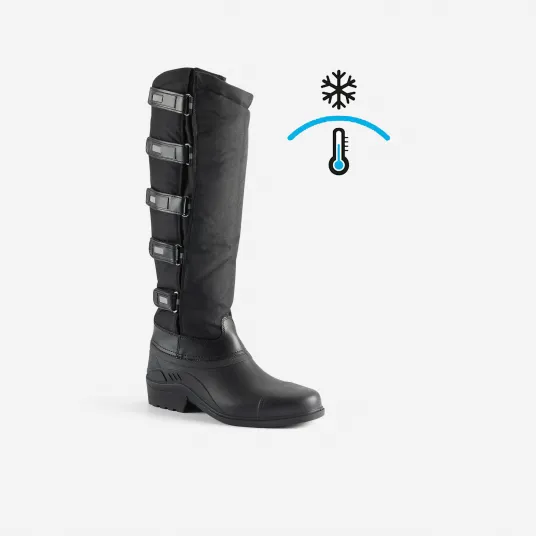 Decathlon Cizme calduroase cu arici echitatie Negru Adulti, 41