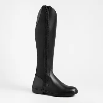Decathlon Cizme echitatie 500 material sintetic Negru Adulti, 44 - M/L
