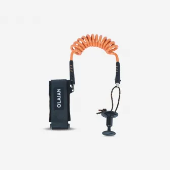 Decathlon Coarda bodyboard 500 Portocaliu 2 in 1 prindere pe bratSistem conectare inclus., Marime unica