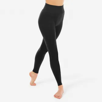Decathlon Colanti Dans modern cu talie inalta si fara cusaturi Negru Fete, 14-15 Ani