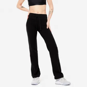 Decathlon Colanti Fitness cu posibilitate de rulare in partea de jos Negru Dama, 2XL / W38 L31