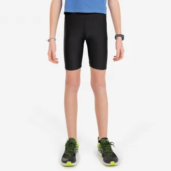 Decathlon Colanti scurti Alergare Kiprun Dry Negru Copii, 5-6 Ani