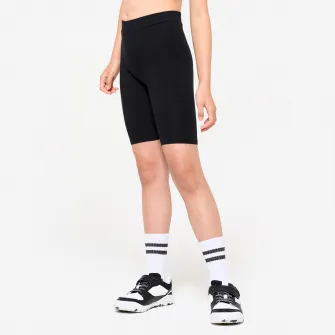 Decathlon Colanti scurti bumbac sport Negru Fete, 7-8 Ani