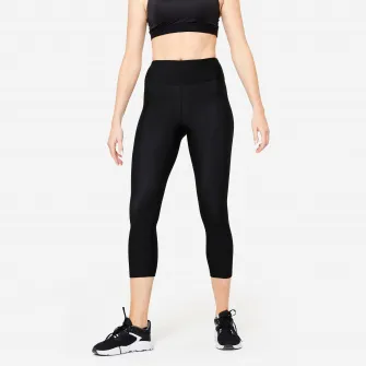Decathlon Colanti scurti Fitness Cardio Negru fumuriu Dama, M / W30 L31