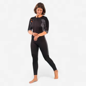 Decathlon COMBINEZON AQUAFITNESS/AQUAGYM 3/2 NEOPREN NEGRU-CORAI DAMA, L