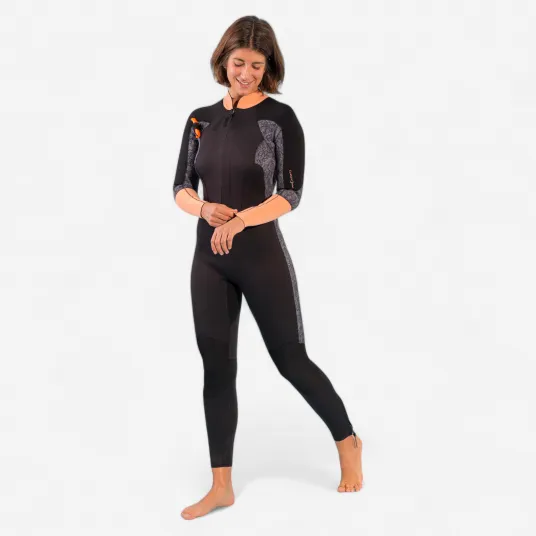 Decathlon COMBINEZON AQUAFITNESS/AQUAGYM 3/2 NEOPREN NEGRU-CORAI DAMA, S