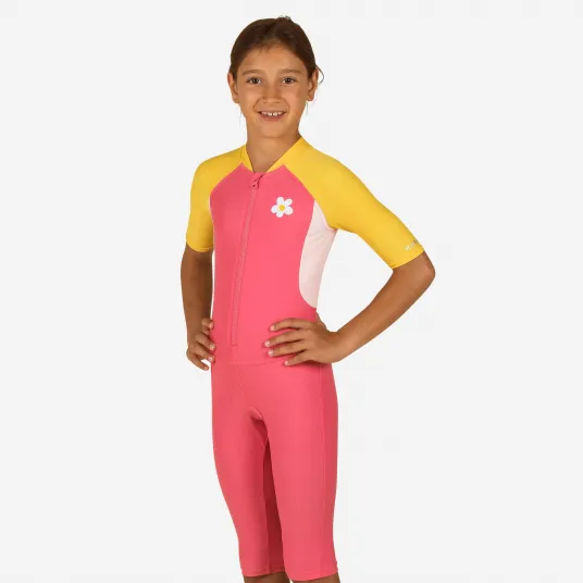 Decathlon Combinezon inot shorty swim 100 Roz Fete, 7-8 Ani