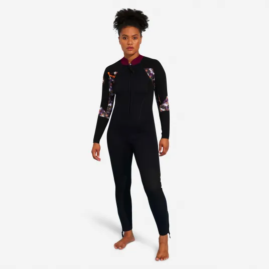 Decathlon Combinezon Neopren 4/3 Negru Imprimeu Dama, M/L