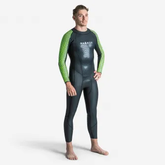 Decathlon Combinezon Neopren inot in ape deschise OWS 500 2/2 Negru-Verde Barbati, 38
