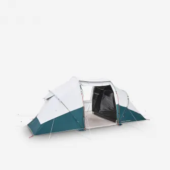 Decathlon Cort camping 4 Persoane, 2 Camere, structura cu bete ARPENAZ 4.2 Fresh&Black, Marime unica