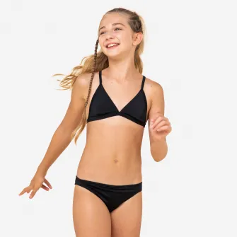 Decathlon Costum de baie 2 piese TAMARA 100 Negru Fete, 8-9 Ani