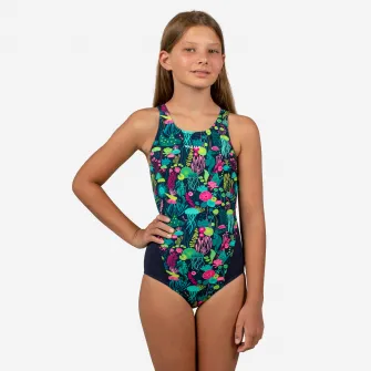 Decathlon Costum intreg inot 500 Kamiye Roz Fete, 8-9 Ani