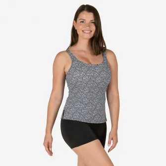Decathlon Costum Intreg Inot Tankini Shorty HEVA Leo Negru Dama, 42