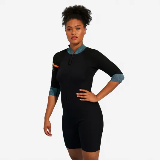 Decathlon Costum Neopren 2/2 Tip Shorty aquagym negru dama, 2XL