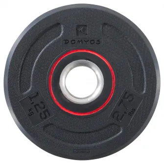 Decathlon Disc Cauciuc Bodybuilding 1,25 kg 28 mm, 1,25kg
