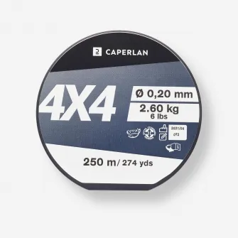 Decathlon Fir Pescuit 4X4 250m, 20/100