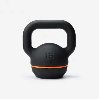 Decathlon Gantera Kettlebell din Fonta si Baza din Cauciuc - 16 kg, 16 KG