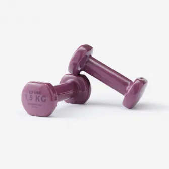 Decathlon Gantere Fitness 1,5 kg x 2 Bordo, 1,5 kg
