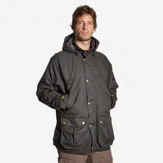 Decathlon Geaca calduroasa din bumbac lucios 500 Maro Barbati, M