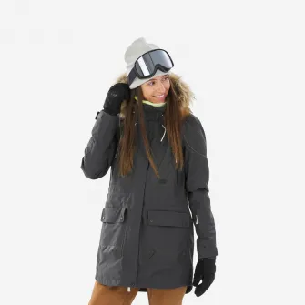 Decathlon Geaca calduroasa si rezistenta Schi si snowboard SNB 500 Gri inchis Dama, L