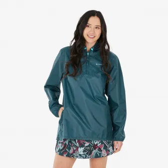 Decathlon Geaca Hidrofoba cu fermoar scurt Drumetie in natura Raincut Dama, S/M